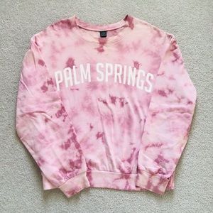 Pink Palm Springs Tie Dye Crewneck